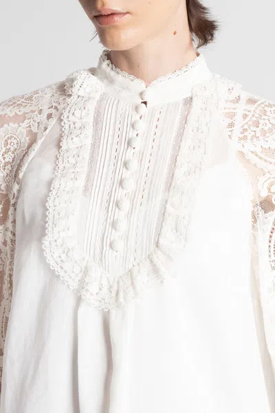 Zimmermann White Lace Shirt In White