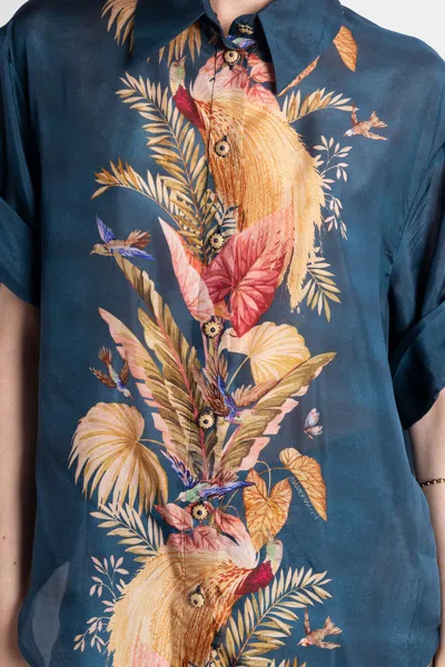 Zimmermann Ascension Relaxed Shirt In Blue
