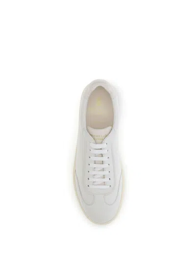 Brunello Cucinelli Men Deer Leather Sneakers With Grain In Red