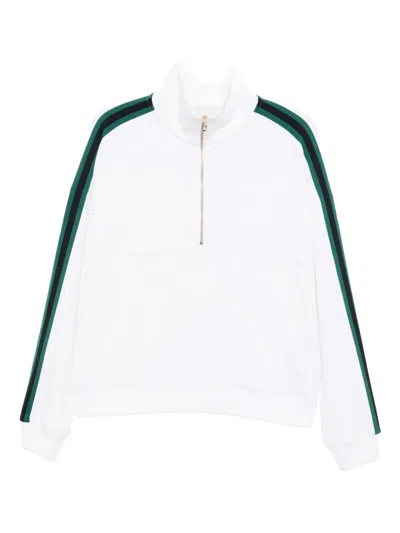 Varley Raymar Half-zip Stretch-jersey Sweatshirt In White
