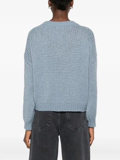 Roberto Collina Round-neck Knitted Sweater In Blue