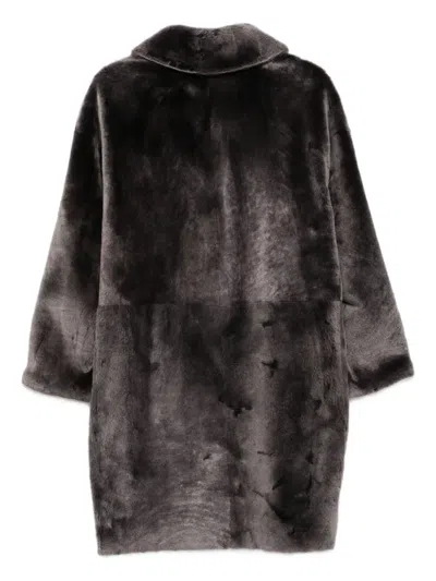 Manzoni 24 Lamb Shearling Coat In Gray