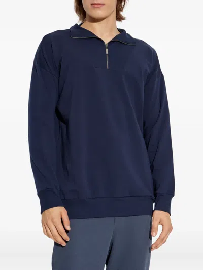 Hanro Zip-up Sweatshirt In Blue