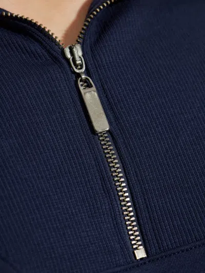 Hanro Zip-up Sweatshirt In Blue