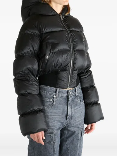 Rick Owens Down Jacket With Hood In Black