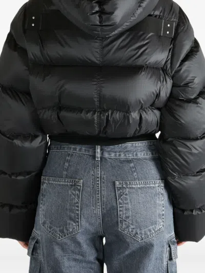 Rick Owens Down Jacket With Hood In Black