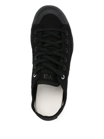 Y-3 Three-stripe Low Trainers In Black
