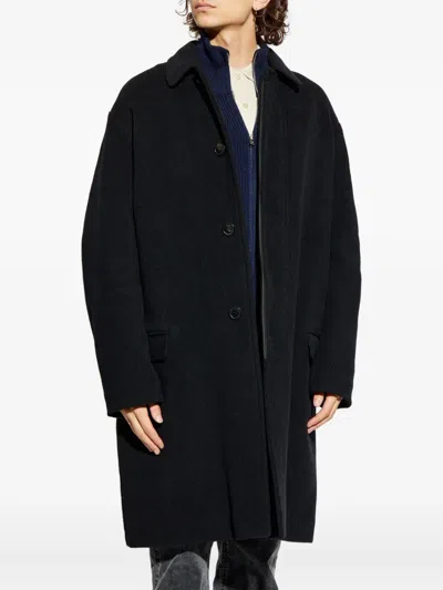Isabel Marant Collared Button-fastening Coat In Black