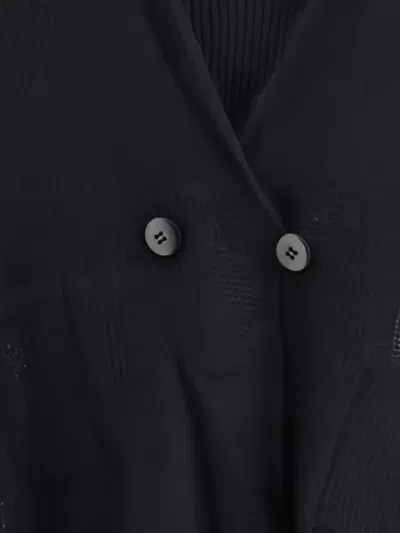 Giorgio Armani Women Double-breasted Cardigan And Top In A Wool And Mohair Blend Twin-set In Black