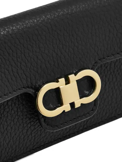 Ferragamo Gancini Key Ring In Black