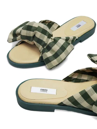Miista Gingham Bow Sandals In Multi