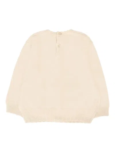 Mayoral Rabbit-intarsia Sweater In Neutral