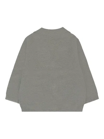 Mayoral Buttoned Patch-pocket Cardigan In Gray