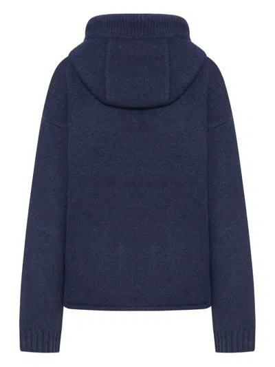 Jw Anderson J. W. Anderson Zip-up Hoodie With Contrasting Anchor Logo In Blue