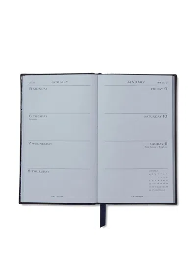 Smythson Croc-embossed Mara Leather Panama 2026 Diary In Black