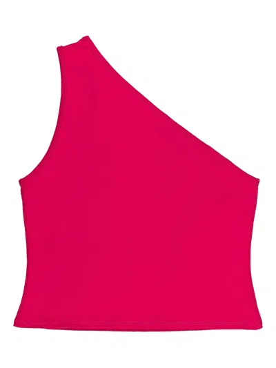 Callipygian One Shoulder Red Tank Tops In Pink