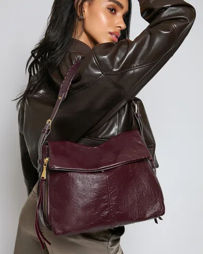 Aimee Kestenberg Bali Double Entry Leather Hobo In Burgundy