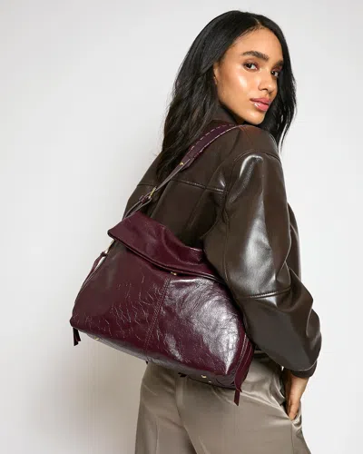 Aimee Kestenberg Bali Double Entry Leather Hobo In Burgundy