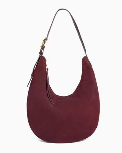 Aimee Kestenberg Large Unity Suede Hobo Bag In Burgundy
