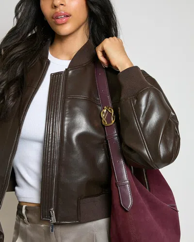 Aimee Kestenberg Large Unity Suede Hobo Bag In Burgundy