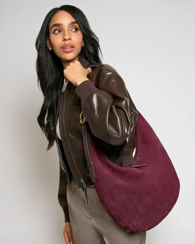 Aimee Kestenberg Large Unity Suede Hobo Bag In Burgundy