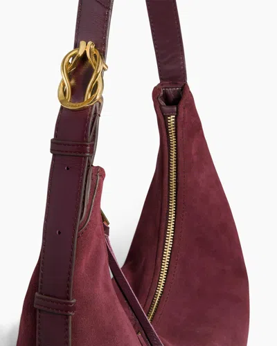 Aimee Kestenberg Large Unity Suede Hobo Bag In Burgundy