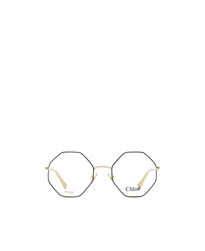 Chloé Eyewear Octagonal Frame Glasses In Gold