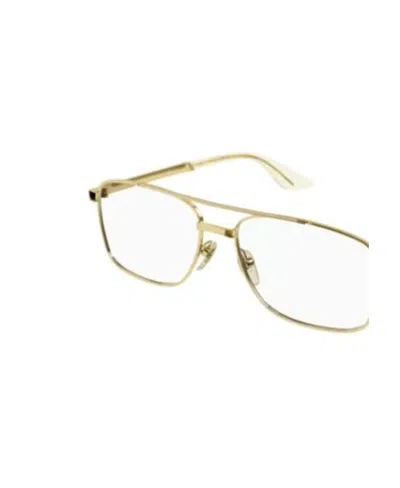Gucci Eyewear Rectangle Frame Glasses In Gold