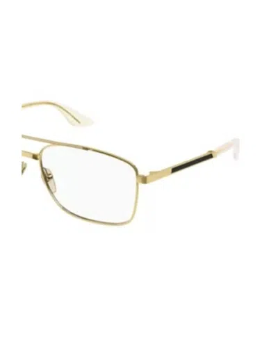 Gucci Eyewear Rectangle Frame Glasses In Gold