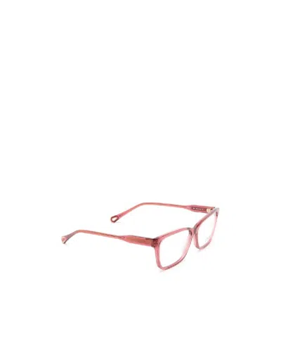 Chloé Rectangular Frame Glasses In Pink