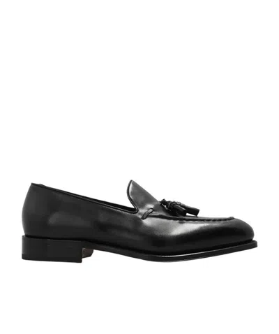 Ferragamo Almond-toe Tassel Loafers In Black