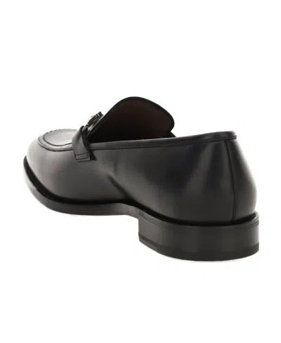 Ferragamo Gancini Ornament Loafers In Calf Leather In Nernewbiscnewbisc