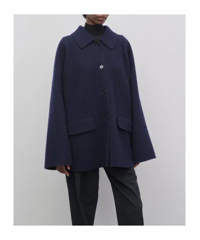 The Row Remie Cashmere Coat In Blue