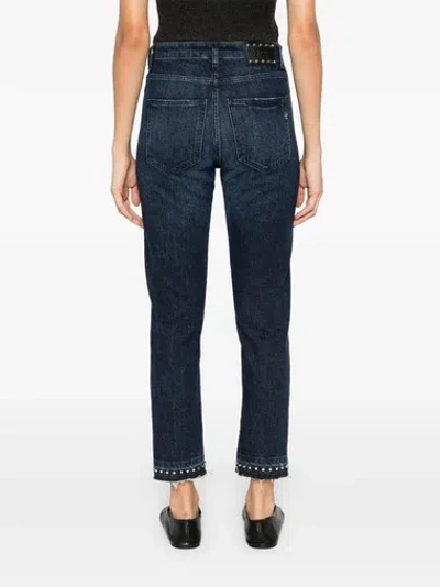 Dondup Denim Trousers With Belt Loops In Blue