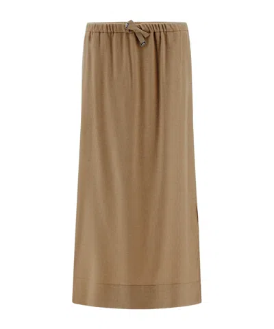Herno Drawstring Waist Skirt In Brown