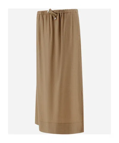 Herno Drawstring Waist Skirt In Brown
