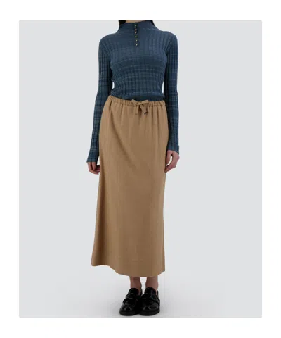 Herno Drawstring Waist Skirt In Brown