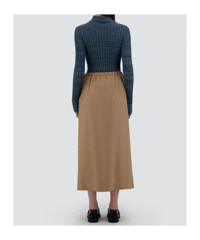 Herno Drawstring Waist Skirt In Brown