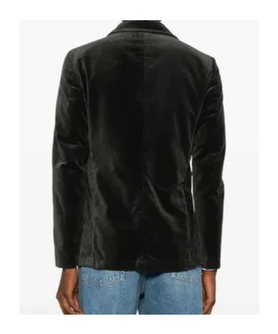 Aspesi Velvet Lapel Blazer In Black