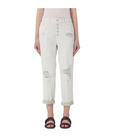 Dondup Koons Distressed Jeans In Neutral