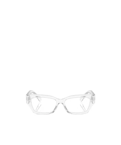Dolce & Gabbana Transparent-design Rectangle-frame Glasses In White