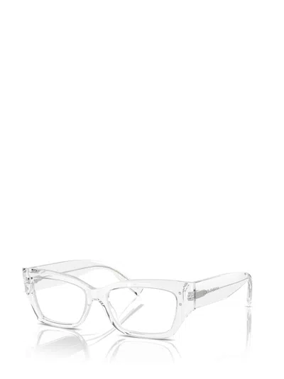 Dolce & Gabbana Transparent-design Rectangle-frame Glasses In White
