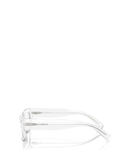 Dolce & Gabbana Transparent-design Rectangle-frame Glasses In White