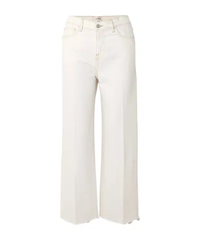 Frame High Rise Le Palazzo Crop Jean In Au Natural Clean Raw After In White