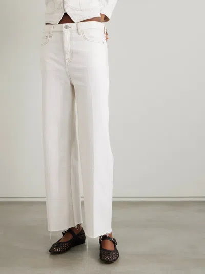 Frame High Rise Le Palazzo Crop Jean In Au Natural Clean Raw After In White