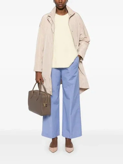 Aspesi High Collar Trench Coat In Neutral