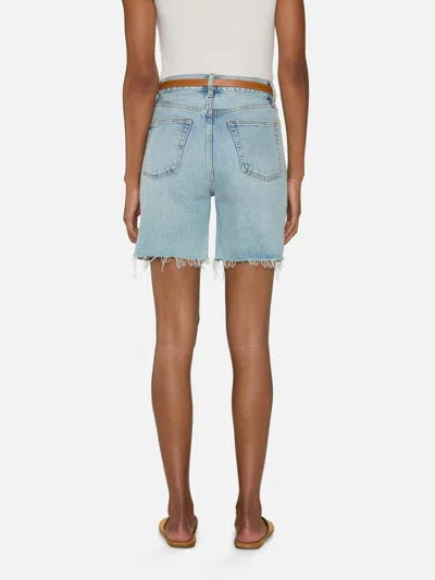 Frame High Waist Denim Shorts In Blue