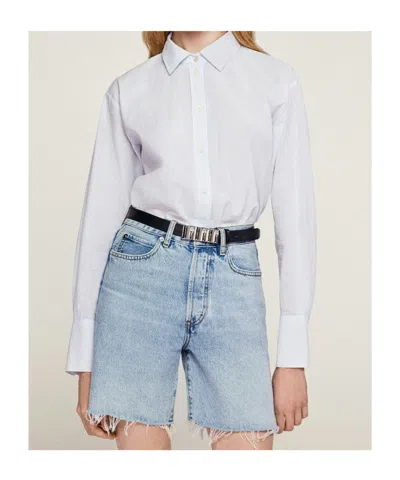 Frame High Waist Denim Shorts In Blue