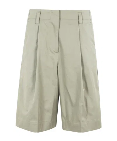 Roberto Collina Tailored Bermuda Shorts With Pleats In Grey