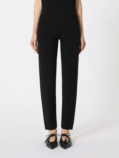 Max Mara Viscose Jersey Trousers In Black